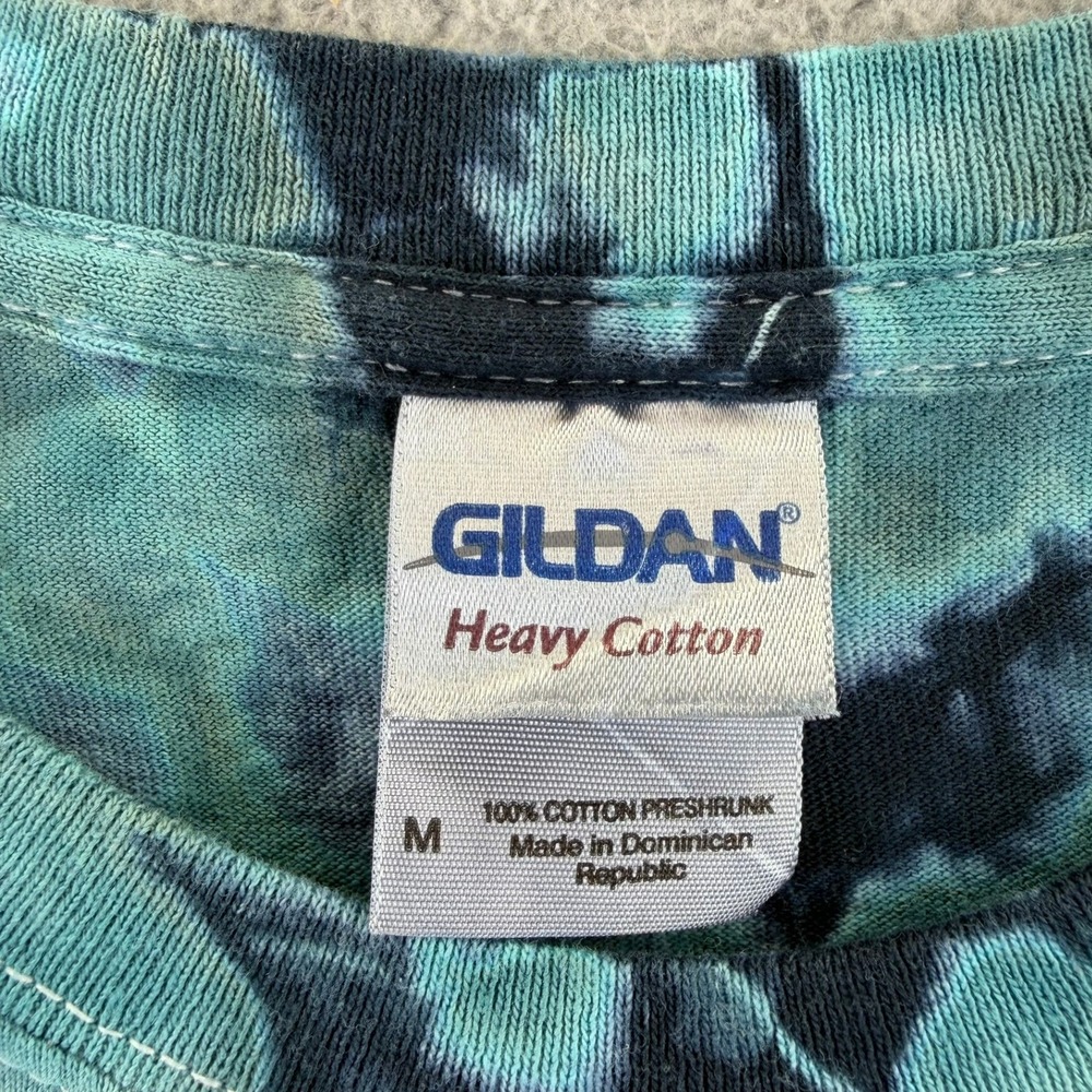Gildan Gnomeland Security Tie‎ Dye T-Shirt Mens Medium Blue Black Gnome Graphic - Picture 10 of 15